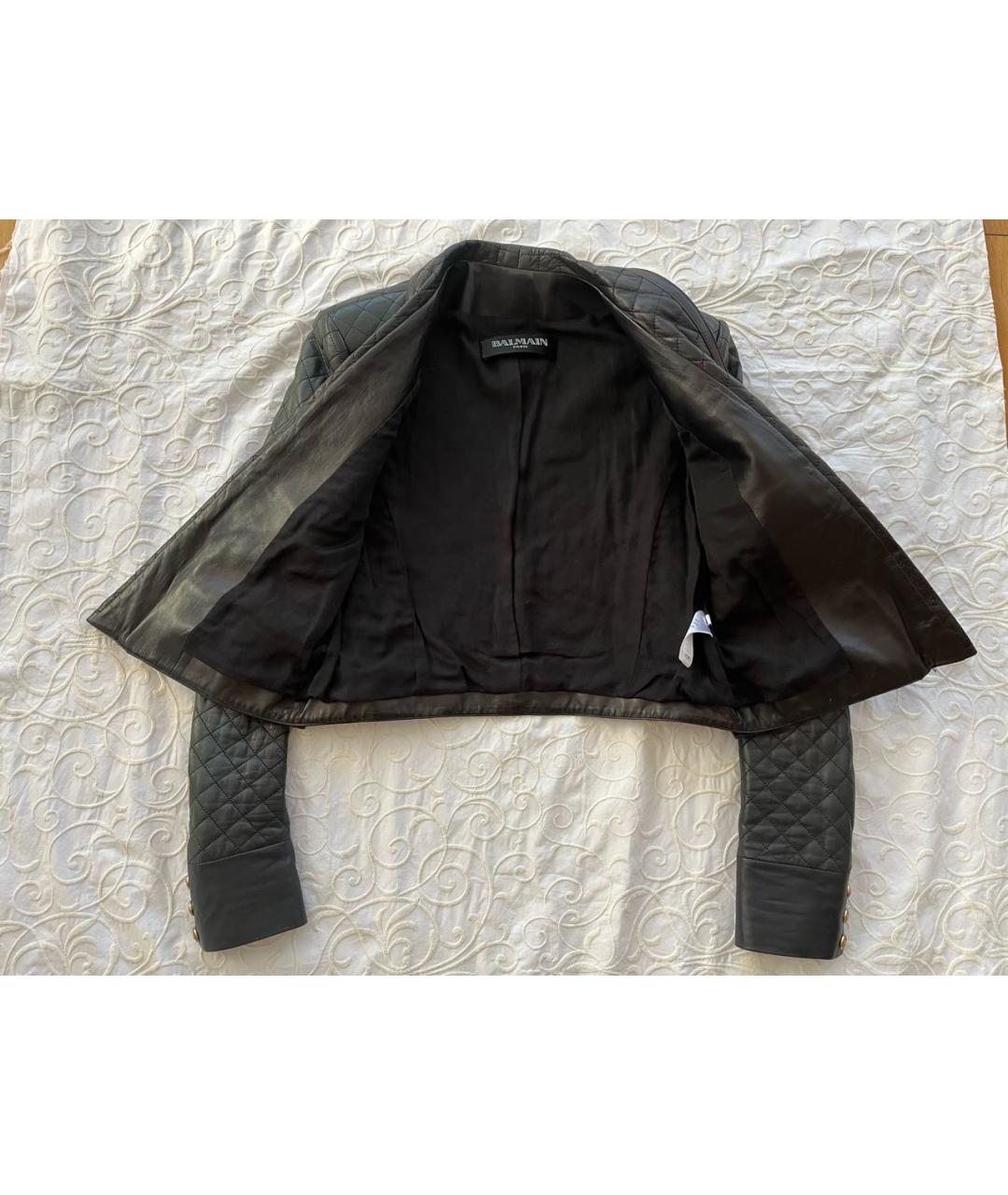 BALMAIN Черная кожаная куртка, фото 4