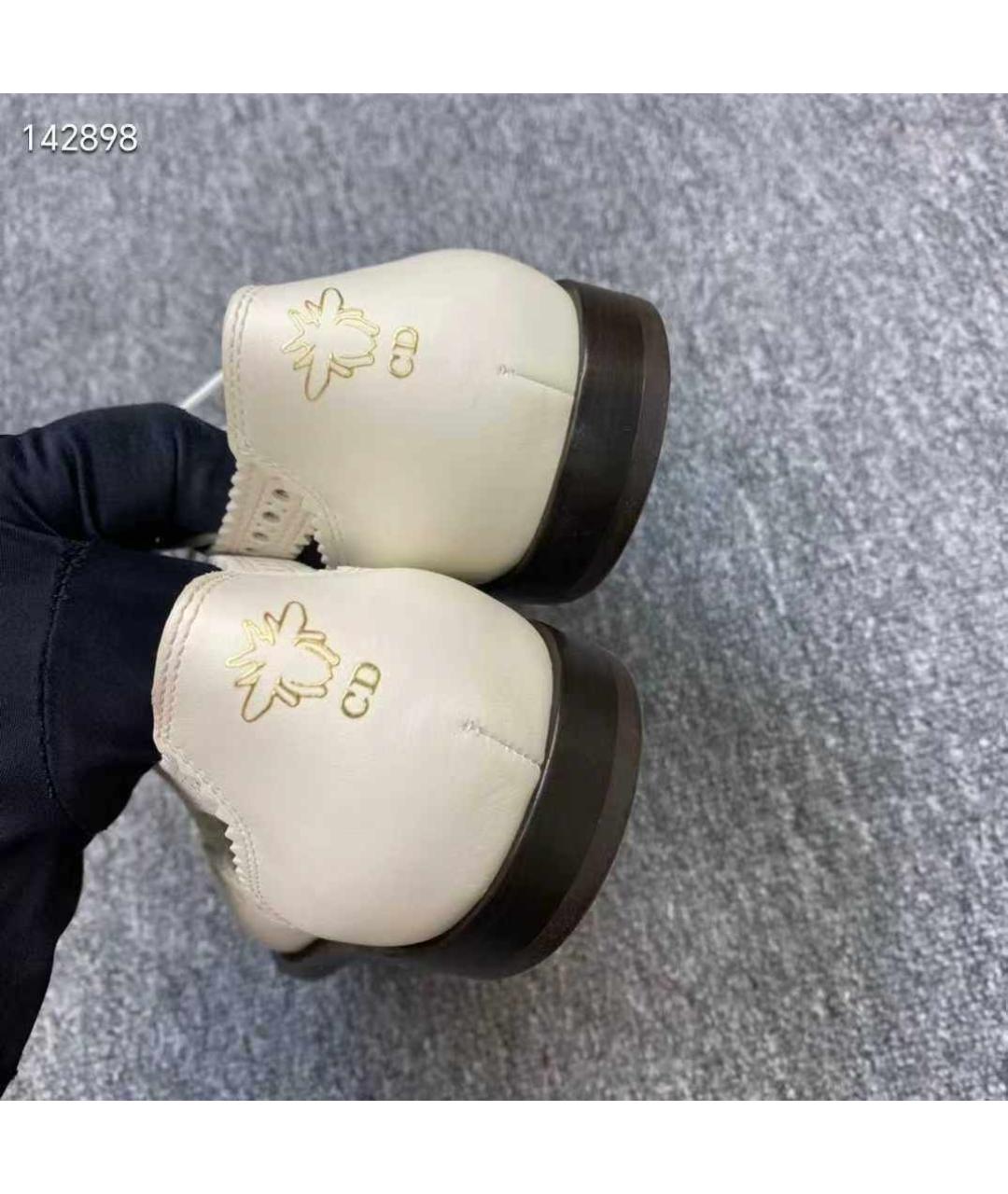 CHRISTIAN DIOR Белые кожаные туфли, фото 4