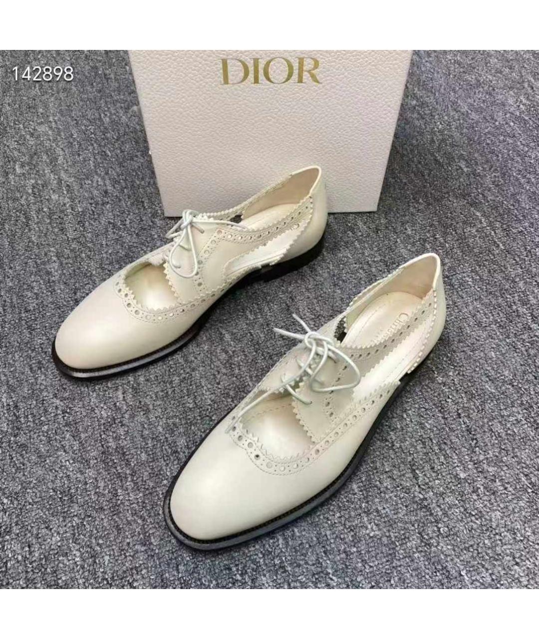 CHRISTIAN DIOR Белые кожаные туфли, фото 2