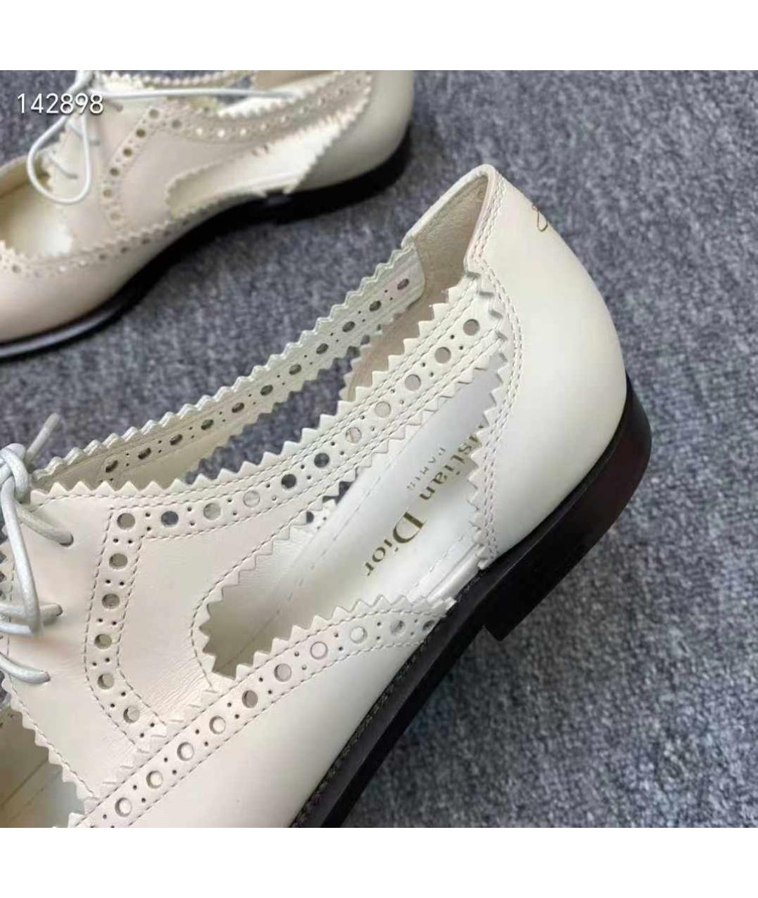 CHRISTIAN DIOR Белые кожаные туфли, фото 5