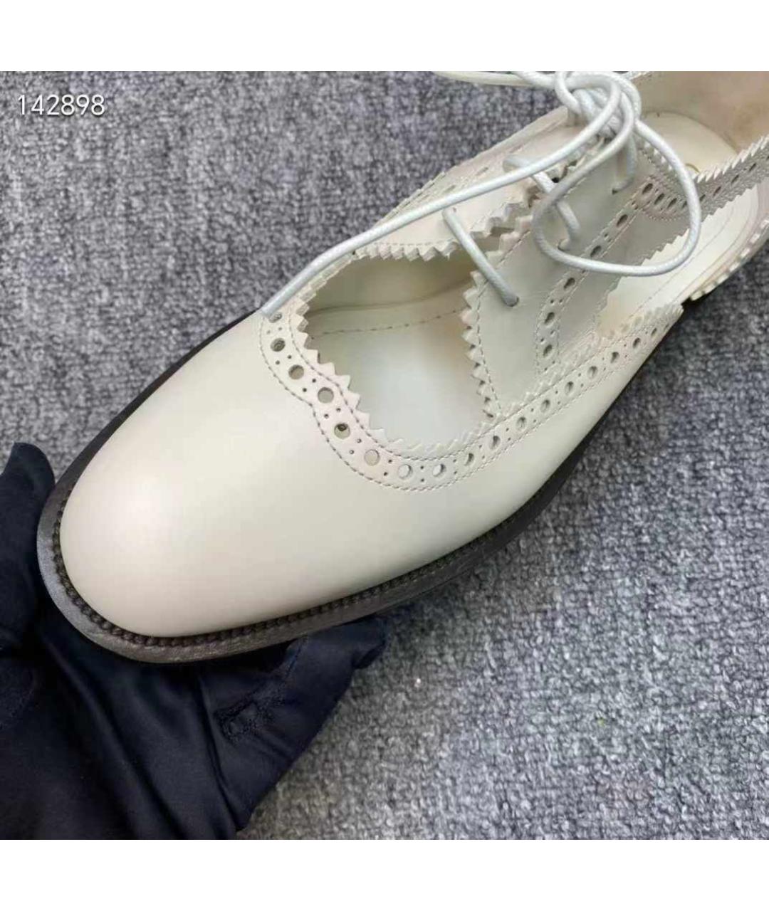 CHRISTIAN DIOR Белые кожаные туфли, фото 6