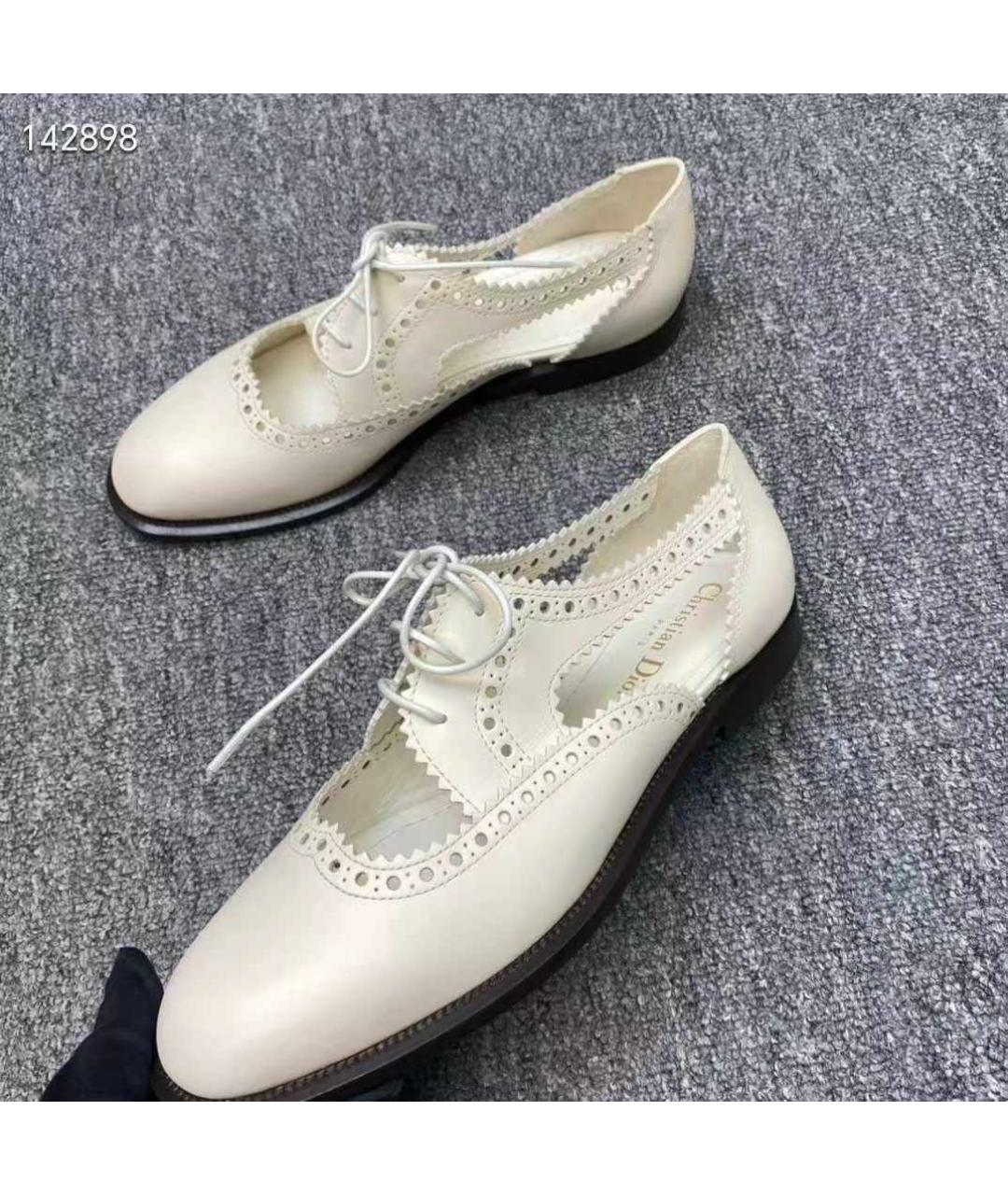 CHRISTIAN DIOR Белые кожаные туфли, фото 7