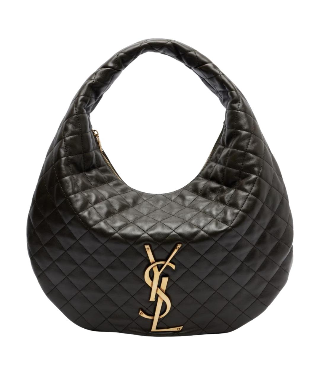 SAINT LAURENT Черная кожаная сумка с короткими ручками, фото 1