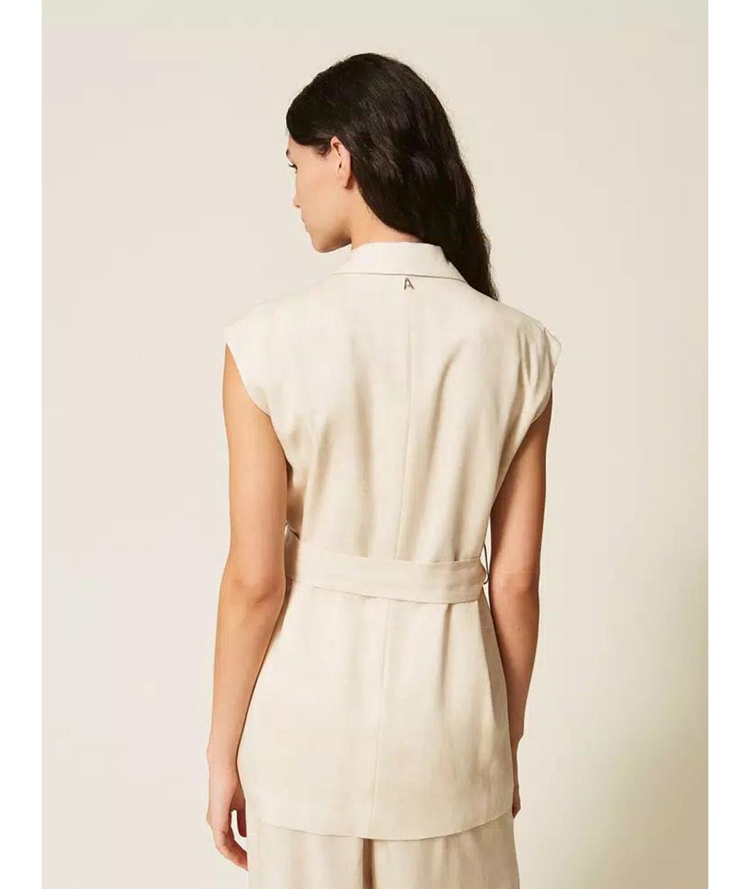 TWIN-SET Бежевый жилет, фото 5