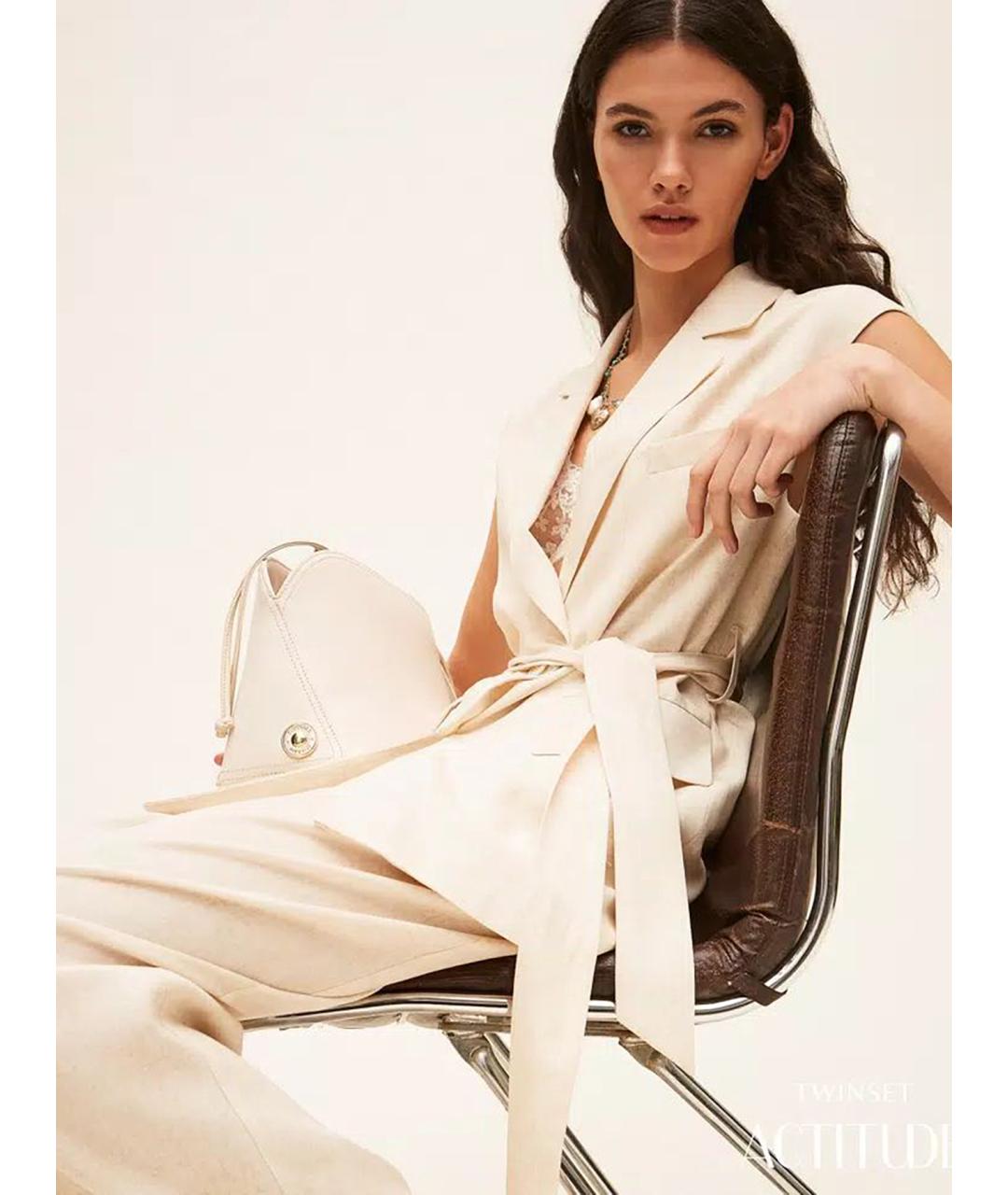 TWIN-SET Бежевый жилет, фото 6