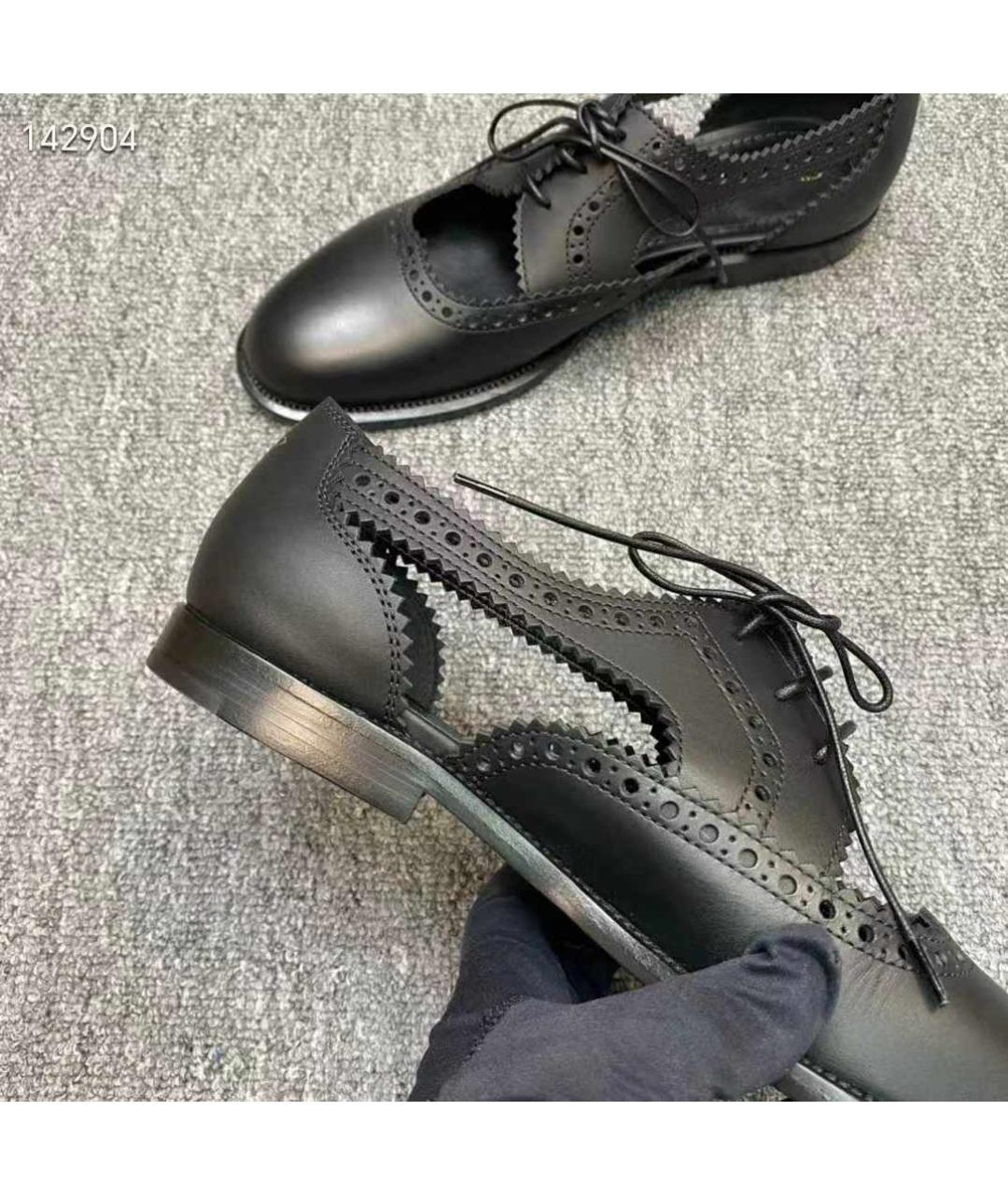 CHRISTIAN DIOR Черные кожаные туфли, фото 6