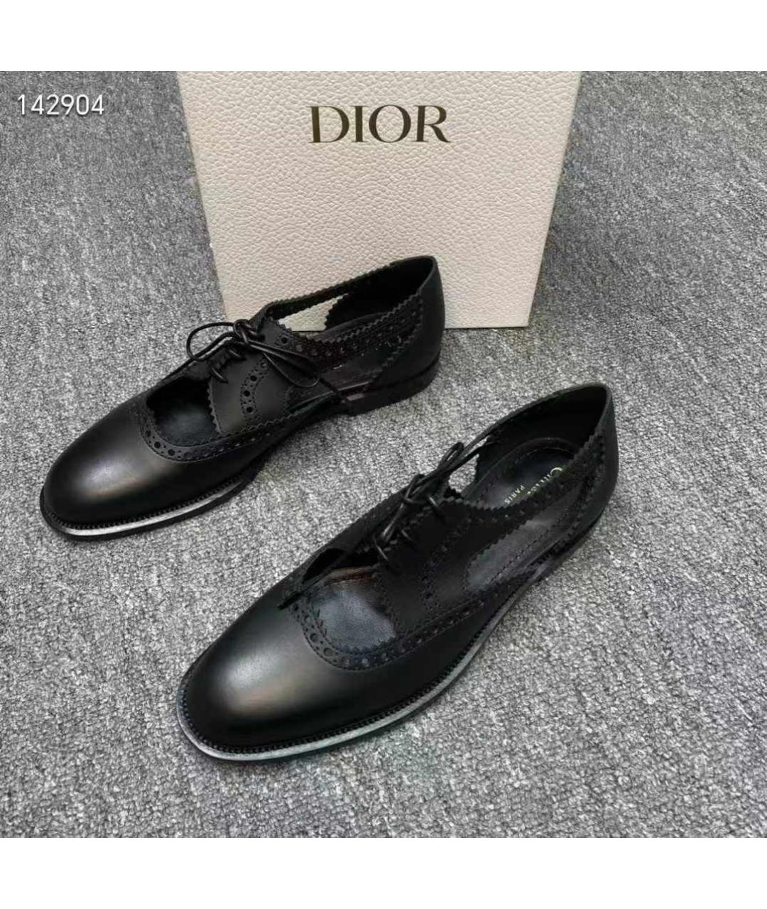 CHRISTIAN DIOR Черные кожаные туфли, фото 7