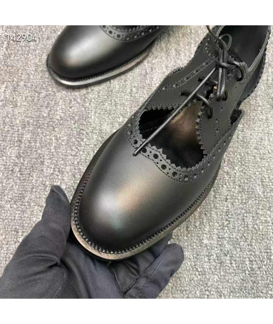 CHRISTIAN DIOR Черные кожаные туфли, фото 4