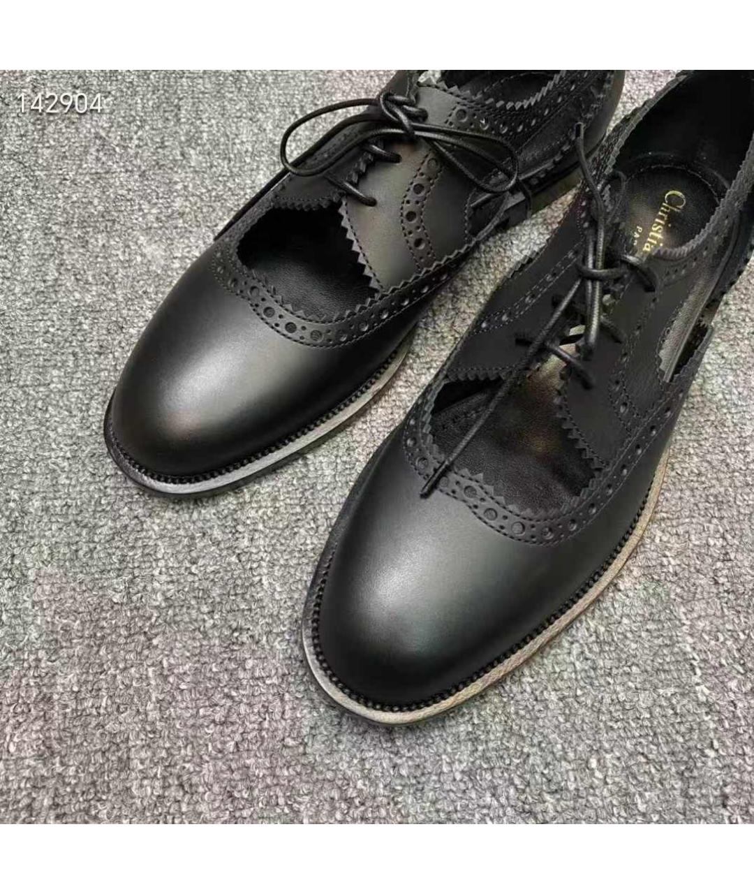 CHRISTIAN DIOR Черные кожаные туфли, фото 3