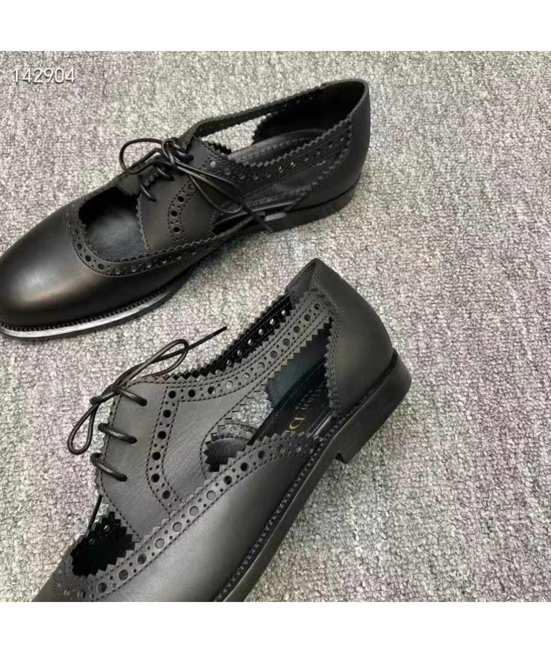 CHRISTIAN DIOR Черные кожаные туфли, фото 5