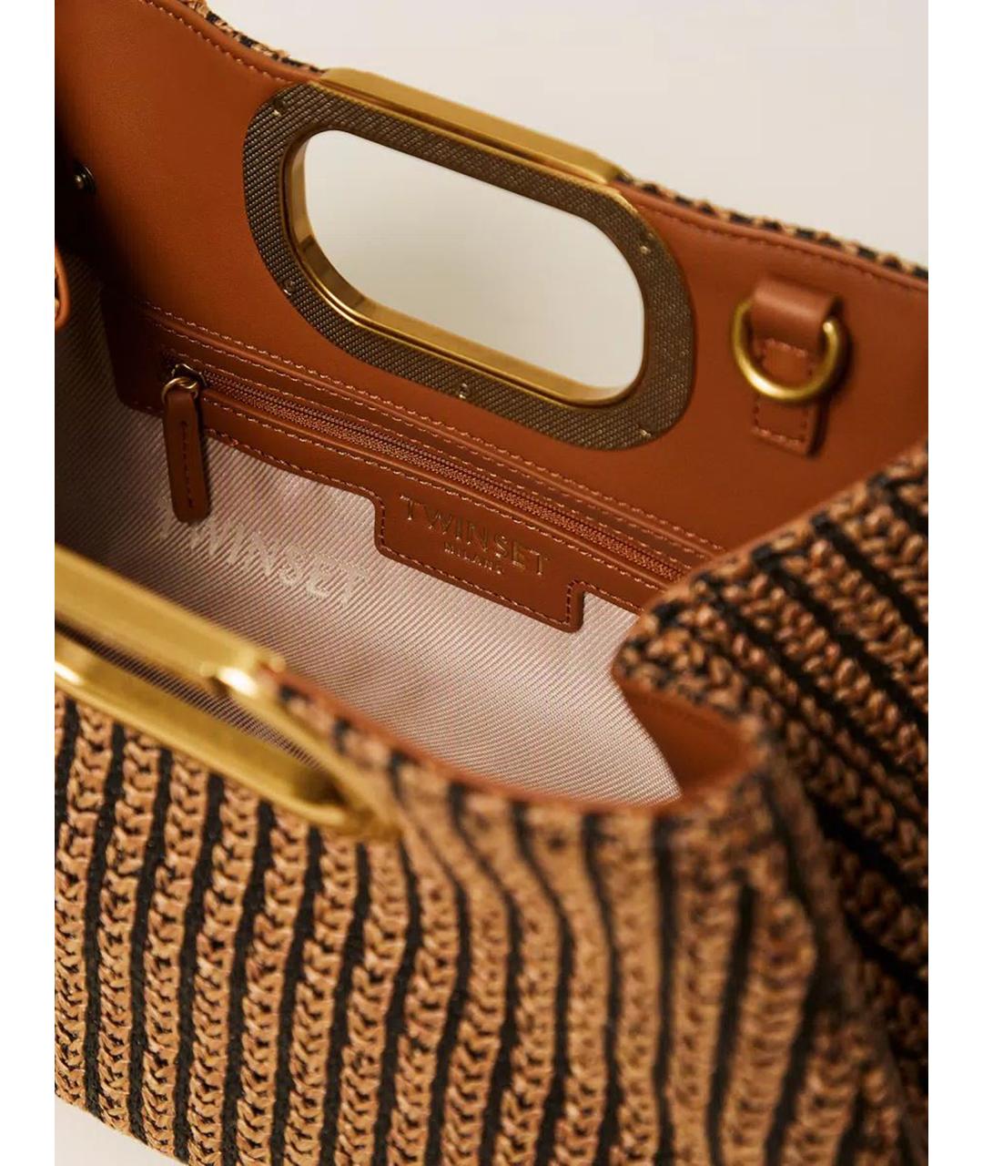 TWIN-SET Мульти пелетеная сумка с короткими ручками, фото 5