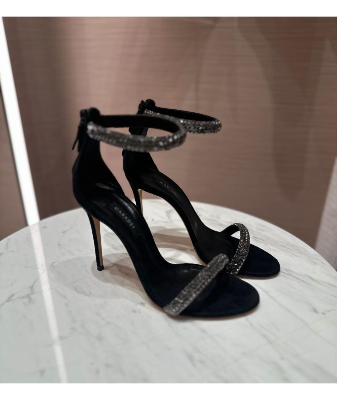 CASADEI Черные замшевые босоножки, фото 4