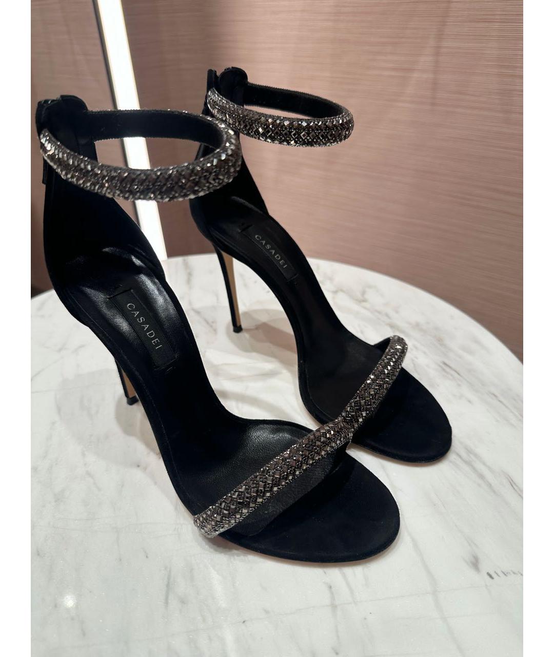 CASADEI Черные замшевые босоножки, фото 2