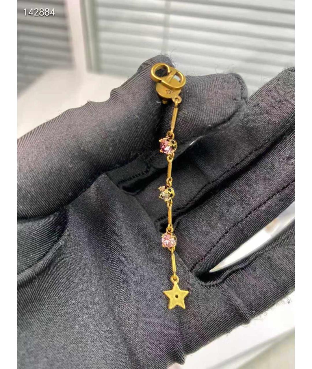 CHRISTIAN DIOR Золотые металлические серьги, фото 5