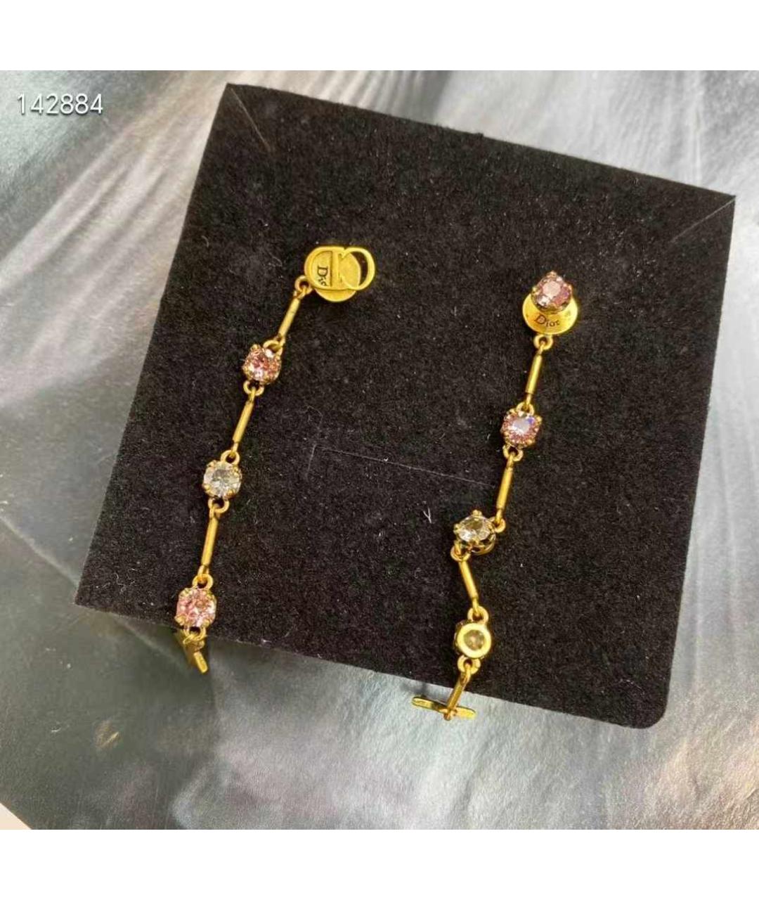 CHRISTIAN DIOR Золотые металлические серьги, фото 3