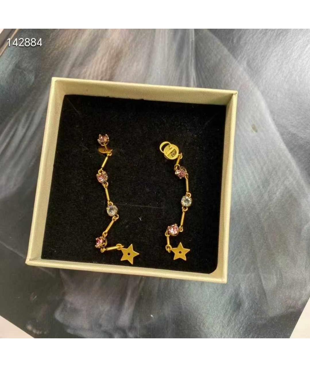 CHRISTIAN DIOR Золотые металлические серьги, фото 2