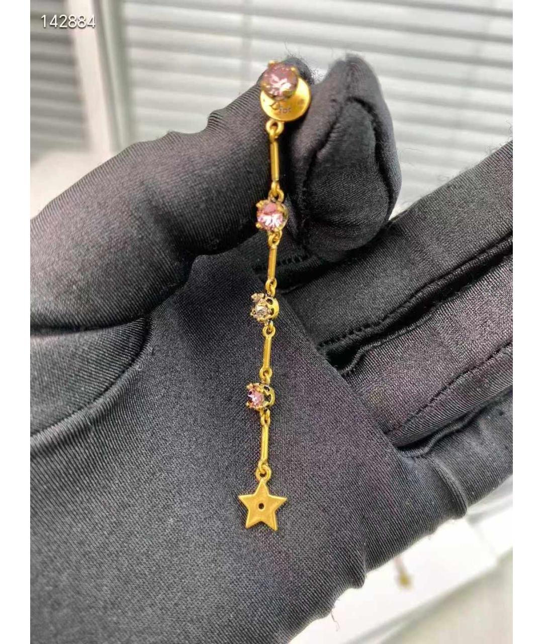 CHRISTIAN DIOR Золотые металлические серьги, фото 4