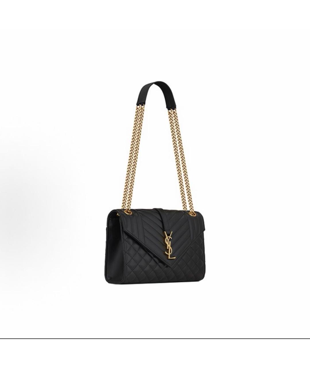 SAINT LAURENT Черная кожаная сумка через плечо, фото 8