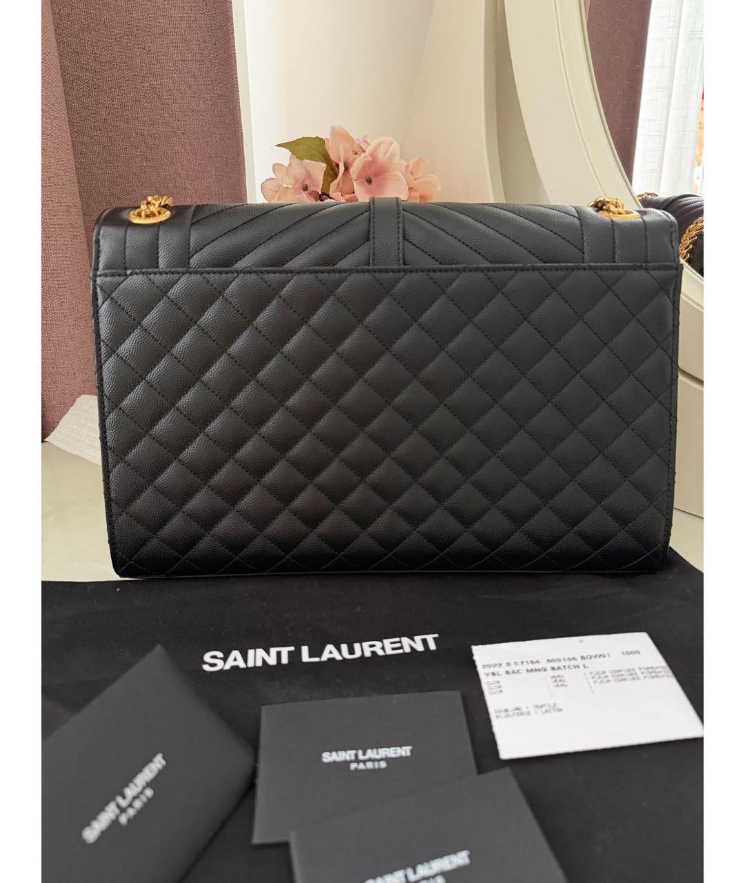 SAINT LAURENT Черная кожаная сумка через плечо, фото 3