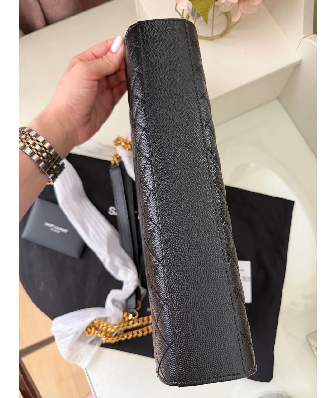 SAINT LAURENT Черная кожаная сумка через плечо, фото 5