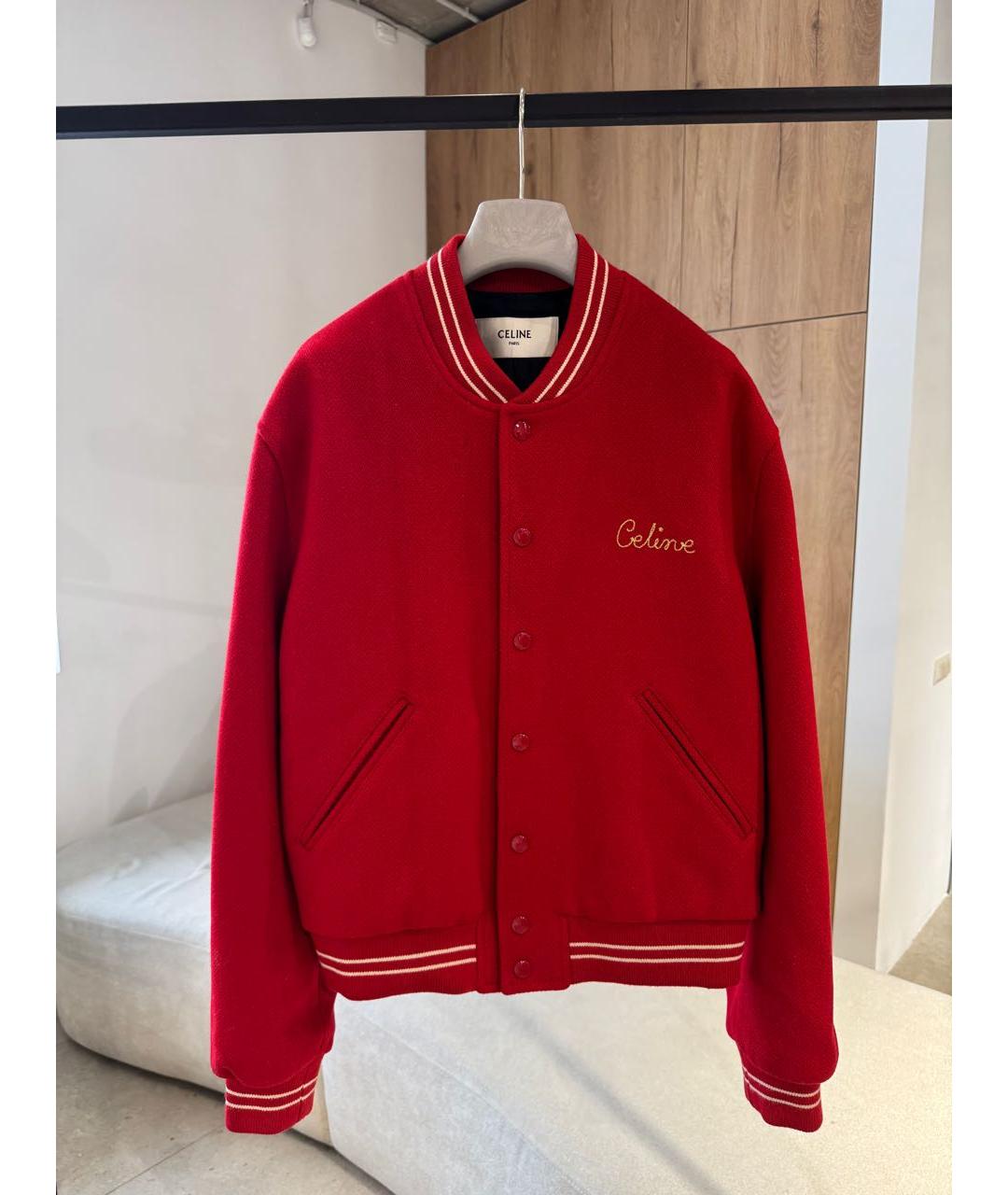 CELINE Красное шерстяное пальто, фото 5