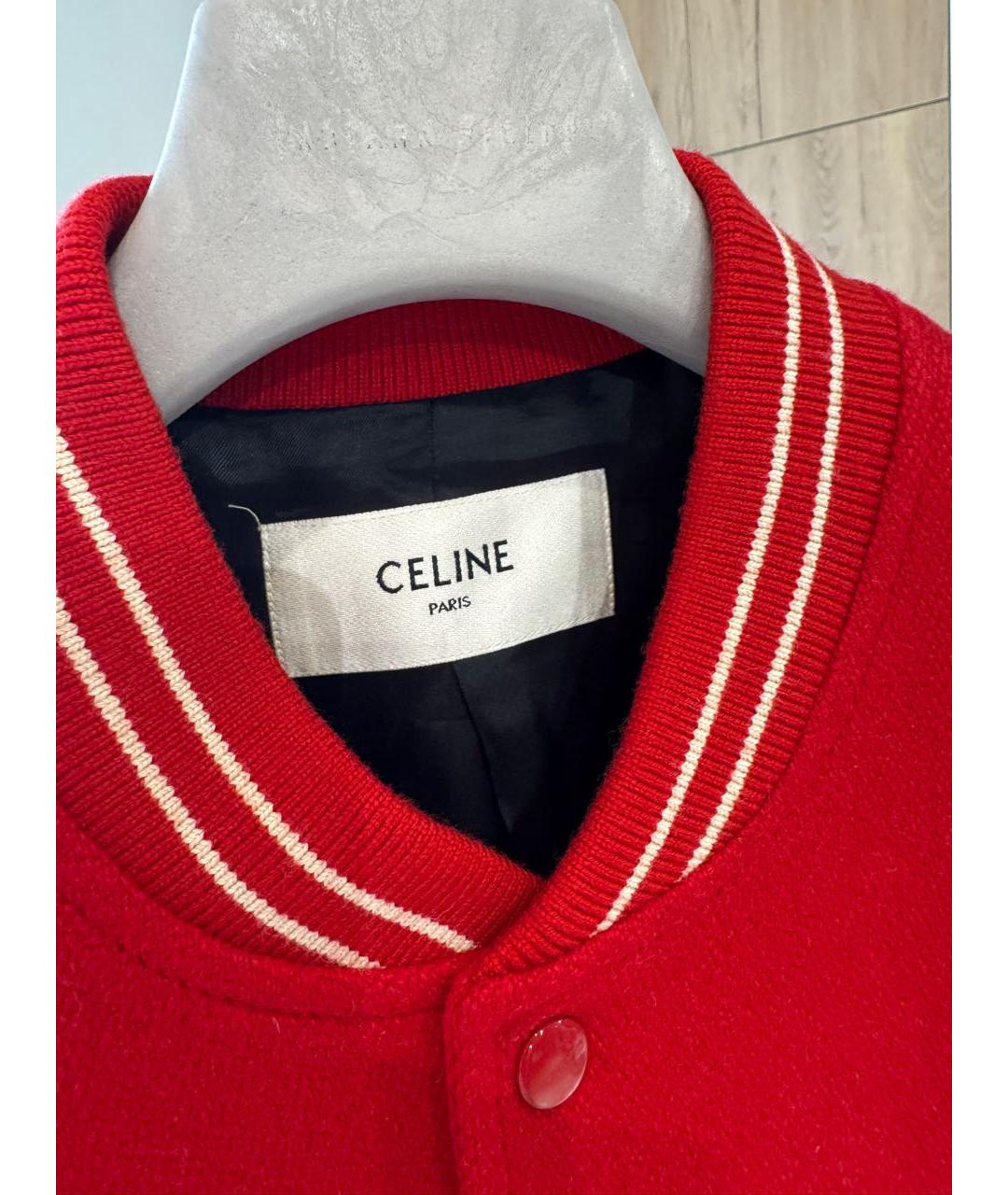 CELINE Красное шерстяное пальто, фото 3