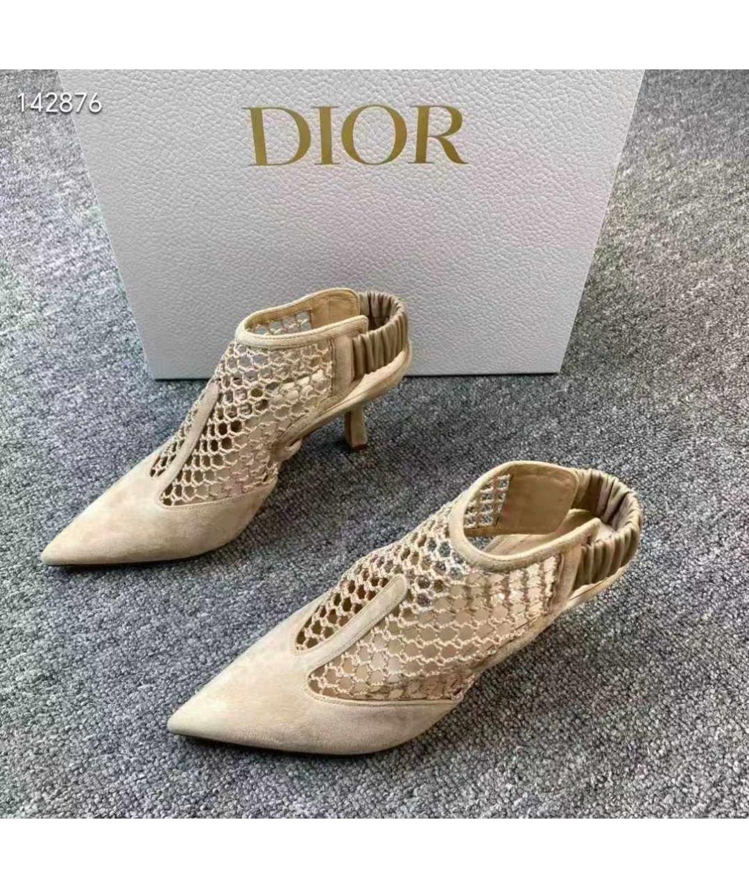 CHRISTIAN DIOR Бежевые замшевые туфли, фото 7