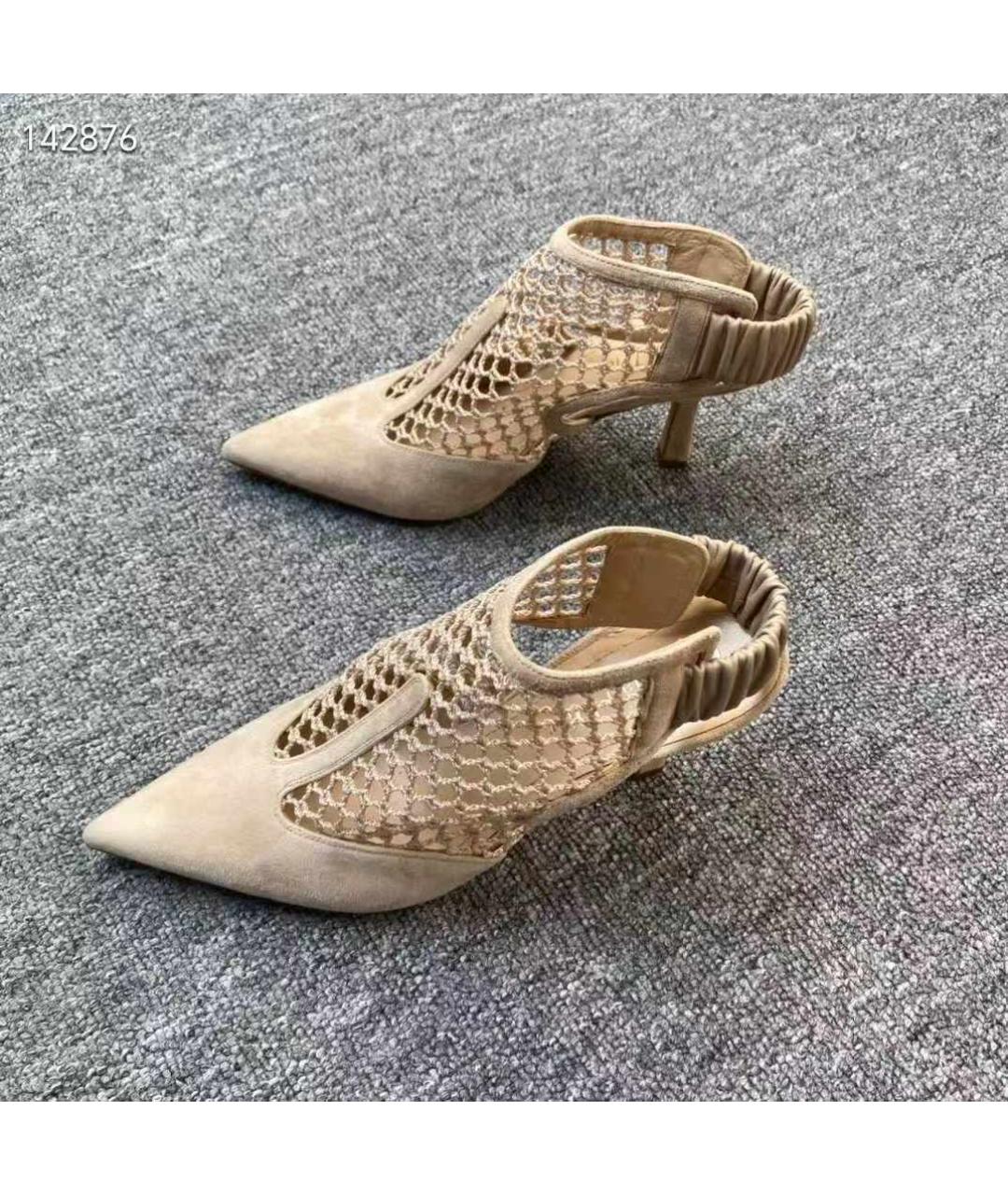 CHRISTIAN DIOR Бежевые замшевые туфли, фото 3