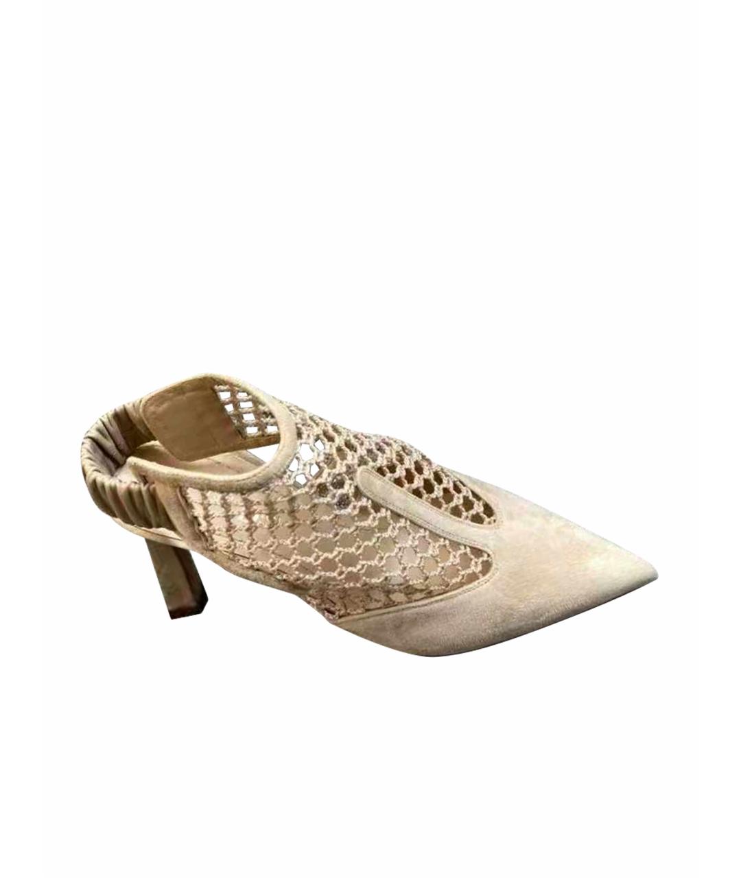CHRISTIAN DIOR Бежевые замшевые туфли, фото 1
