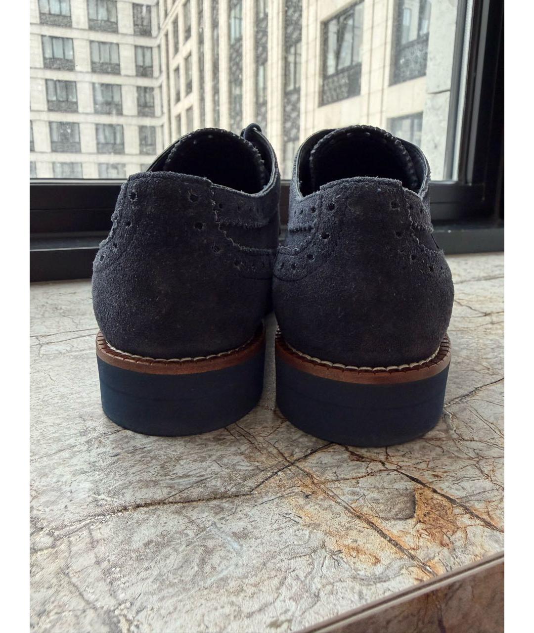 LOUIS VUITTON Темно-синие нубуковые ботинки, фото 4