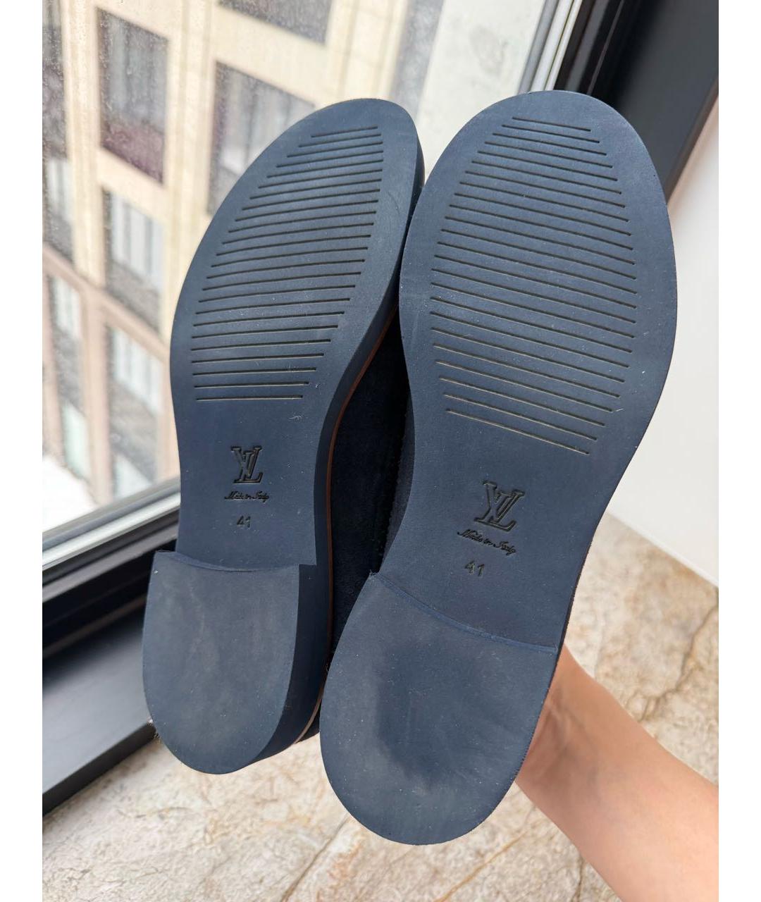 LOUIS VUITTON Темно-синие нубуковые ботинки, фото 5