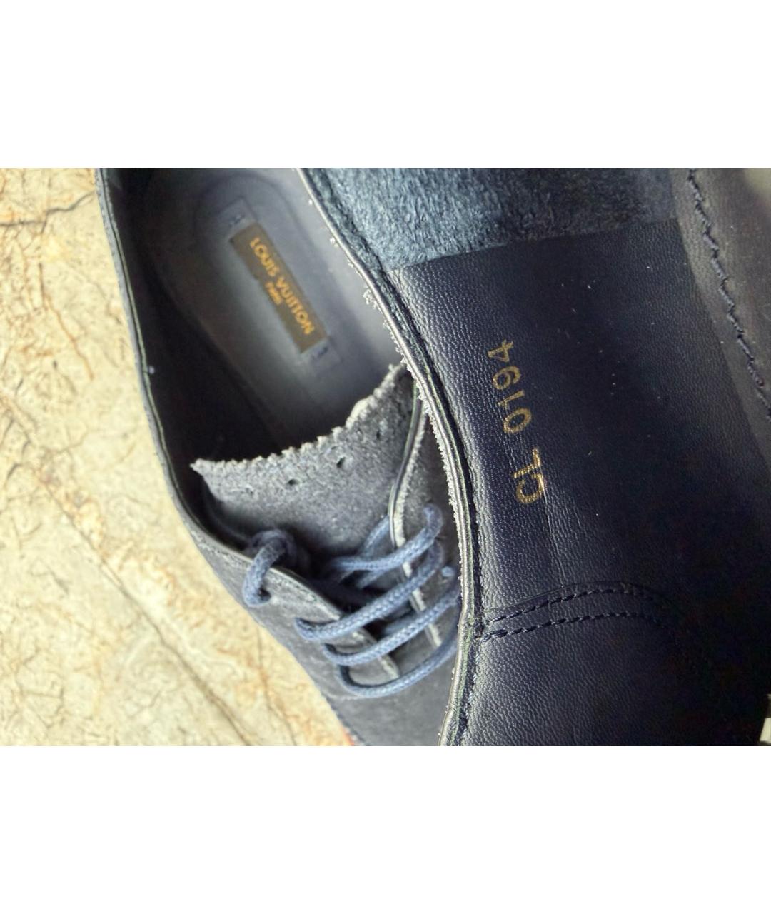 LOUIS VUITTON Темно-синие нубуковые ботинки, фото 6
