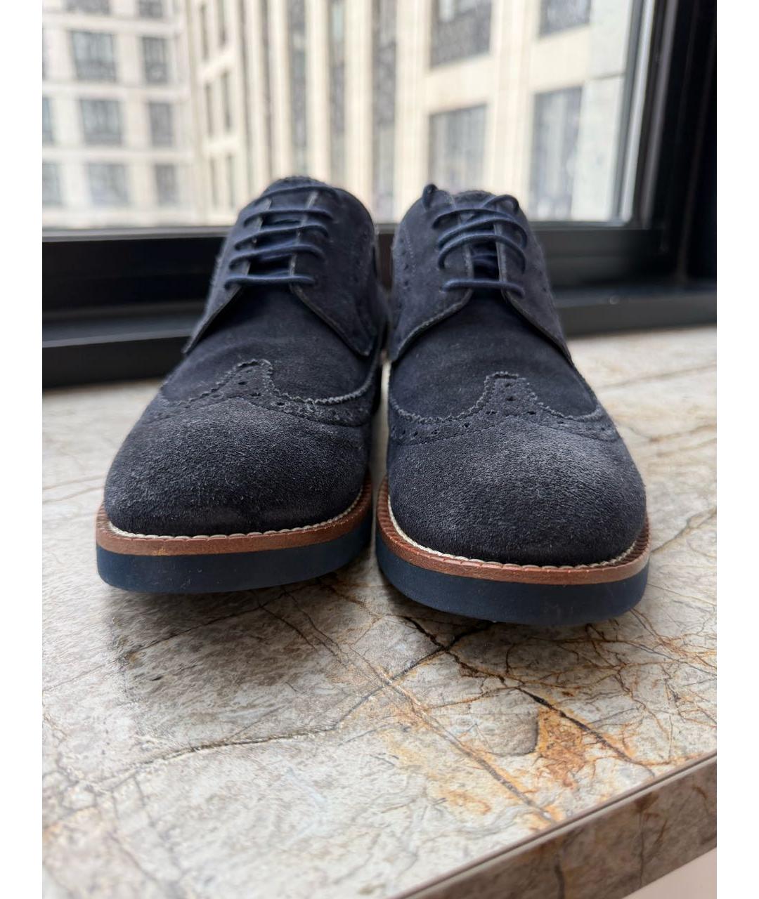 LOUIS VUITTON Темно-синие нубуковые ботинки, фото 2