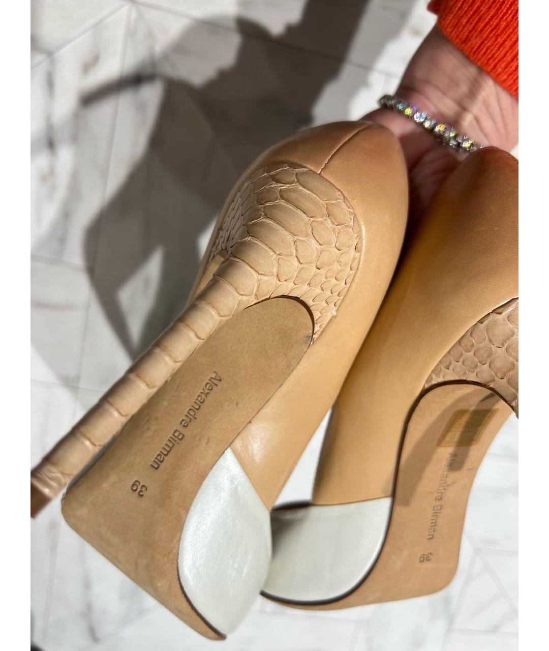 ALEXANDRE BIRMAN Бежевые туфли из экзотической кожи, фото 5