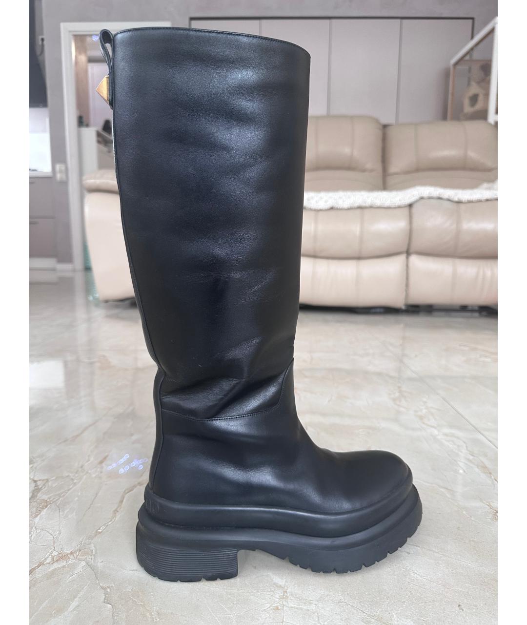 VALENTINO Черные кожаные сапоги, фото 5