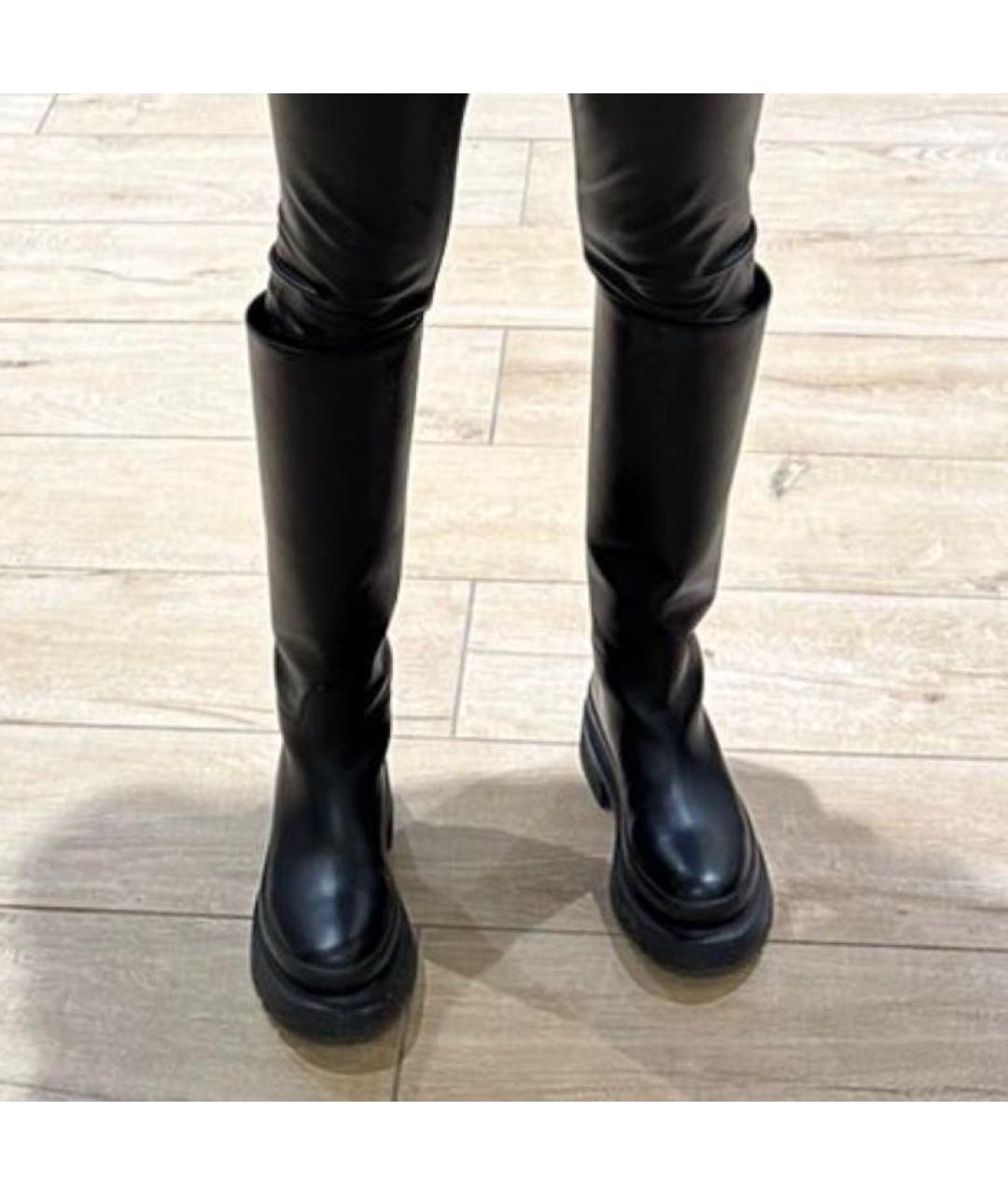 VALENTINO Черные кожаные сапоги, фото 2