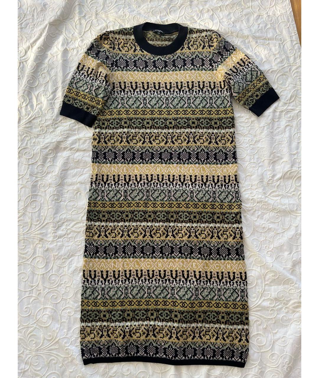 CHANEL Мульти кашемировое платье, фото 7