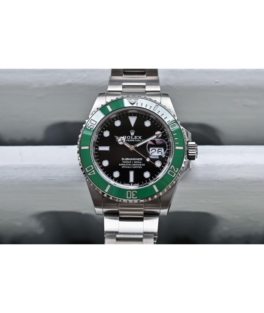 ROLEX Черные металлические часы, фото 2