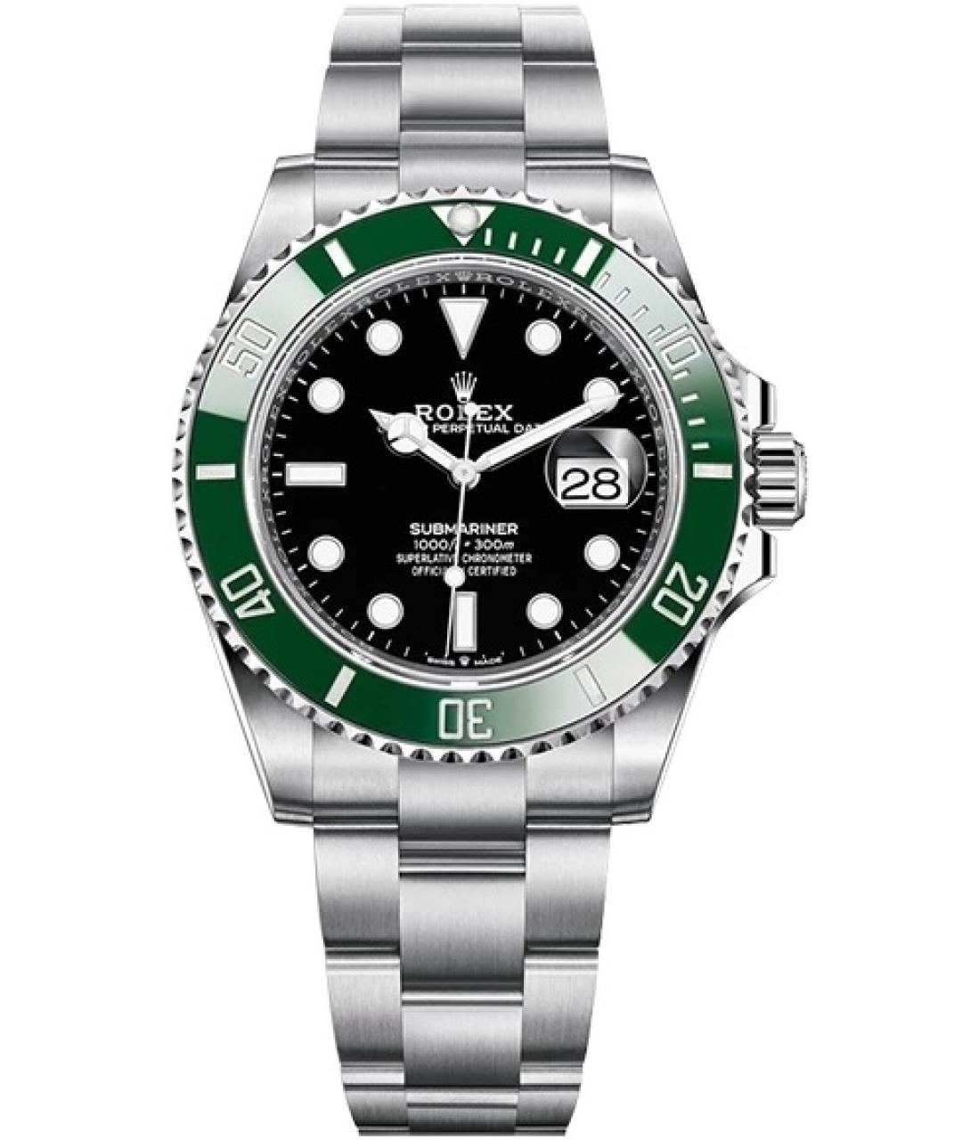 ROLEX Черные металлические часы, фото 1