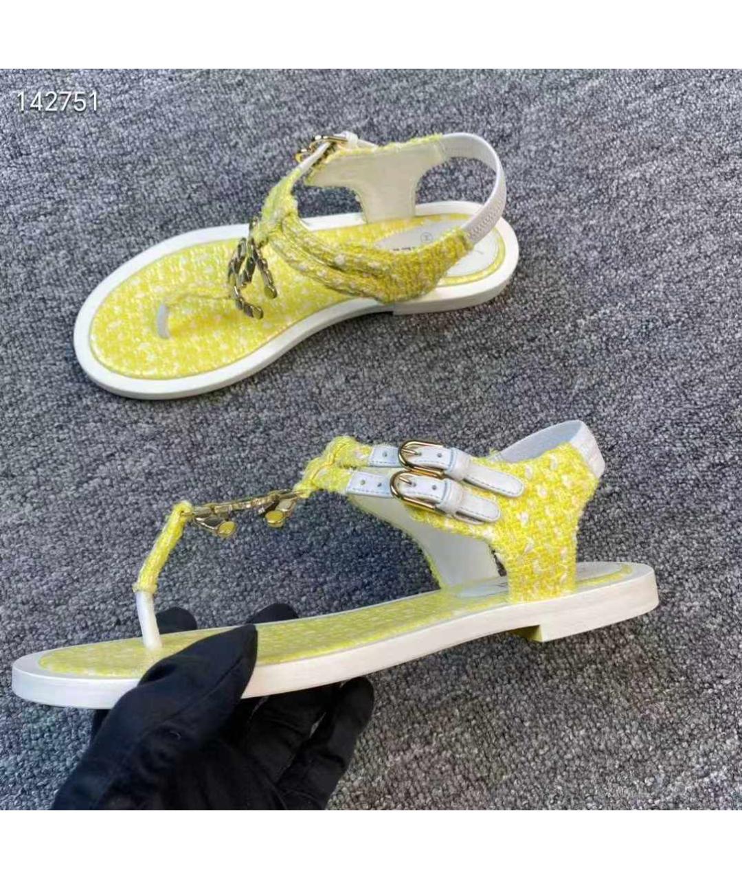 CHRISTIAN DIOR Желтые босоножки, фото 3