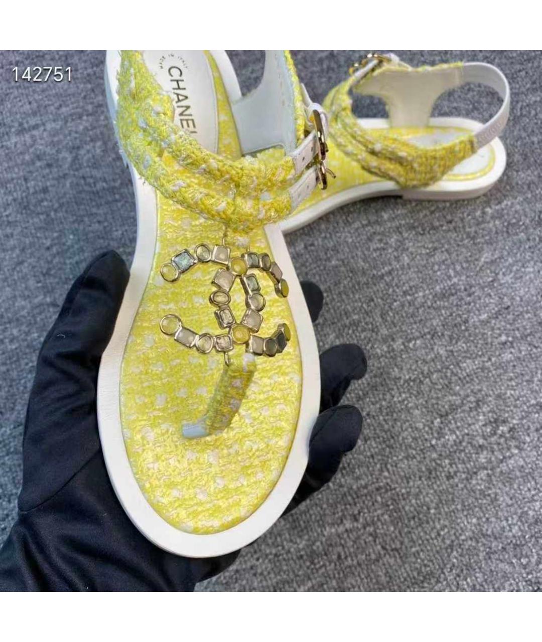 CHRISTIAN DIOR Желтые босоножки, фото 4