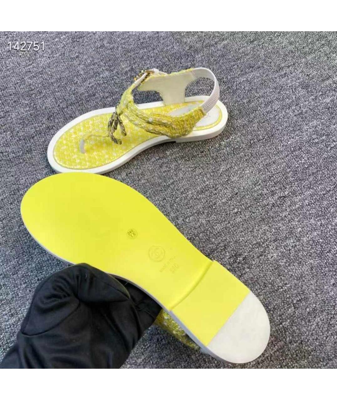 CHRISTIAN DIOR Желтые босоножки, фото 6