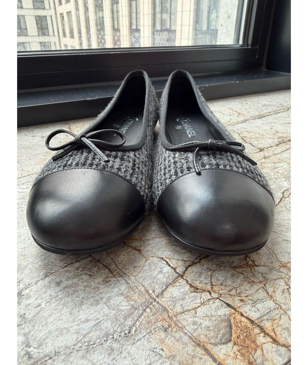 CHANEL Черные кожаные балетки, фото 2