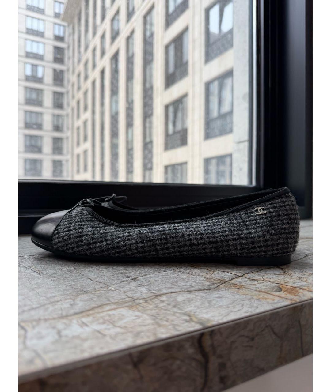 CHANEL Черные кожаные балетки, фото 7