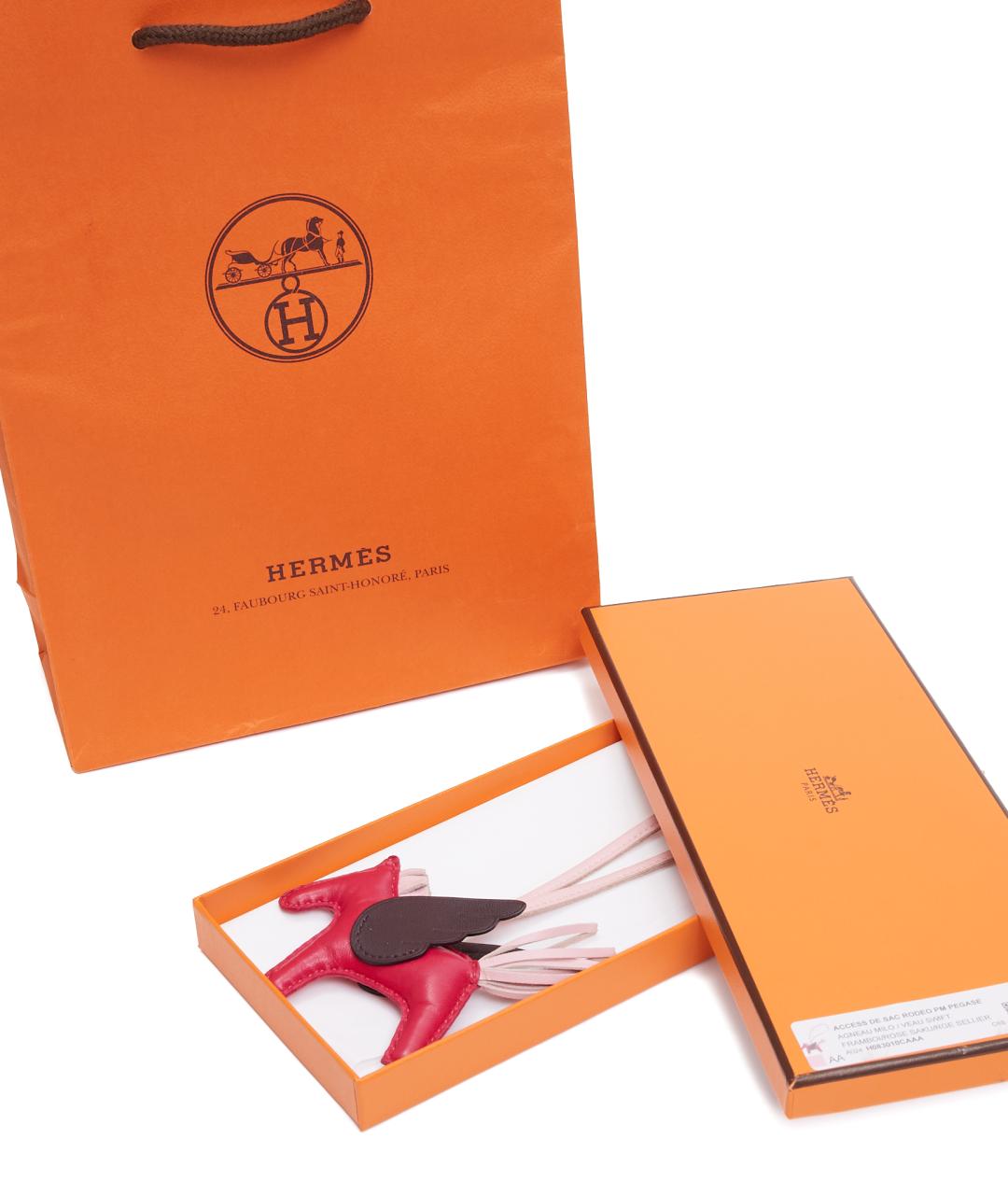 HERMES Розовый брелок, фото 3