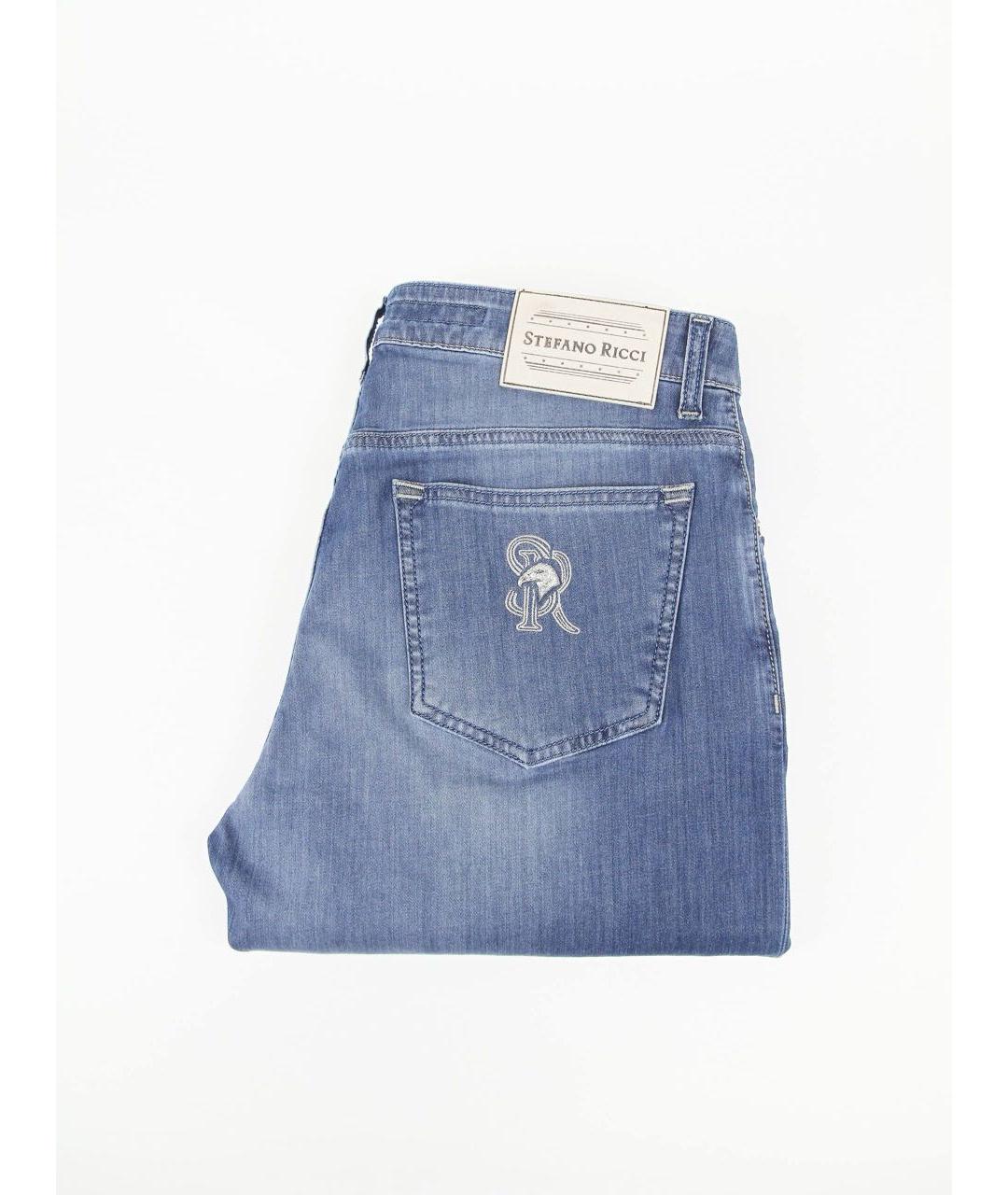 STEFANO RICCI Голубые хлопковые джинсы скинни, фото 3