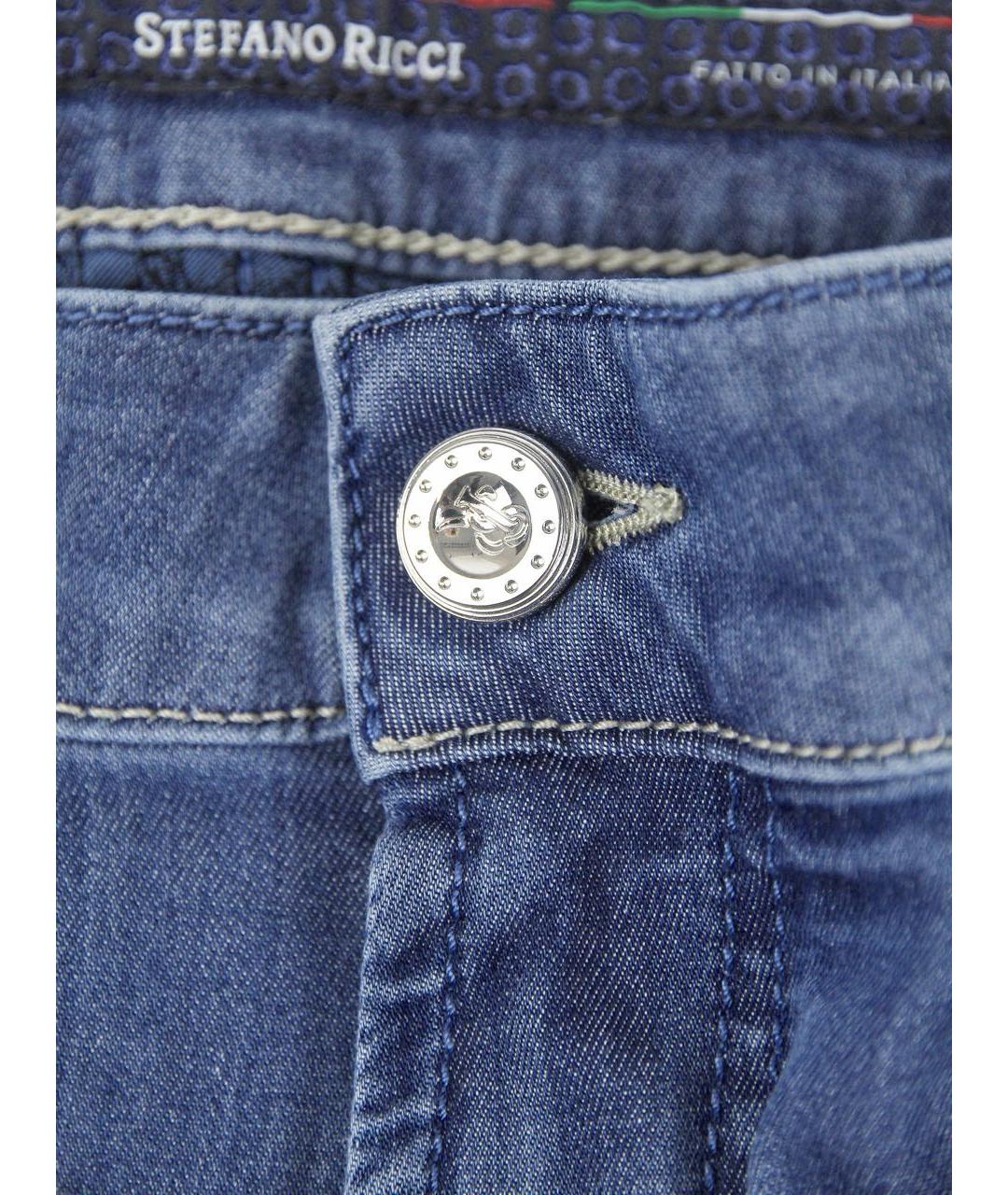 STEFANO RICCI Голубые хлопковые джинсы скинни, фото 7