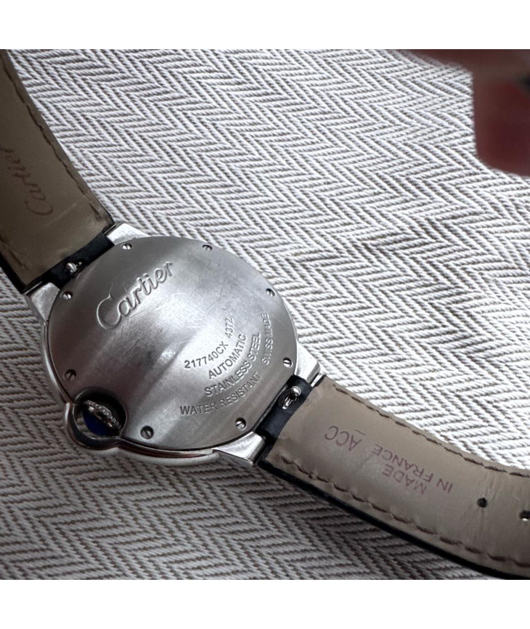 CARTIER Черные металлические часы, фото 2