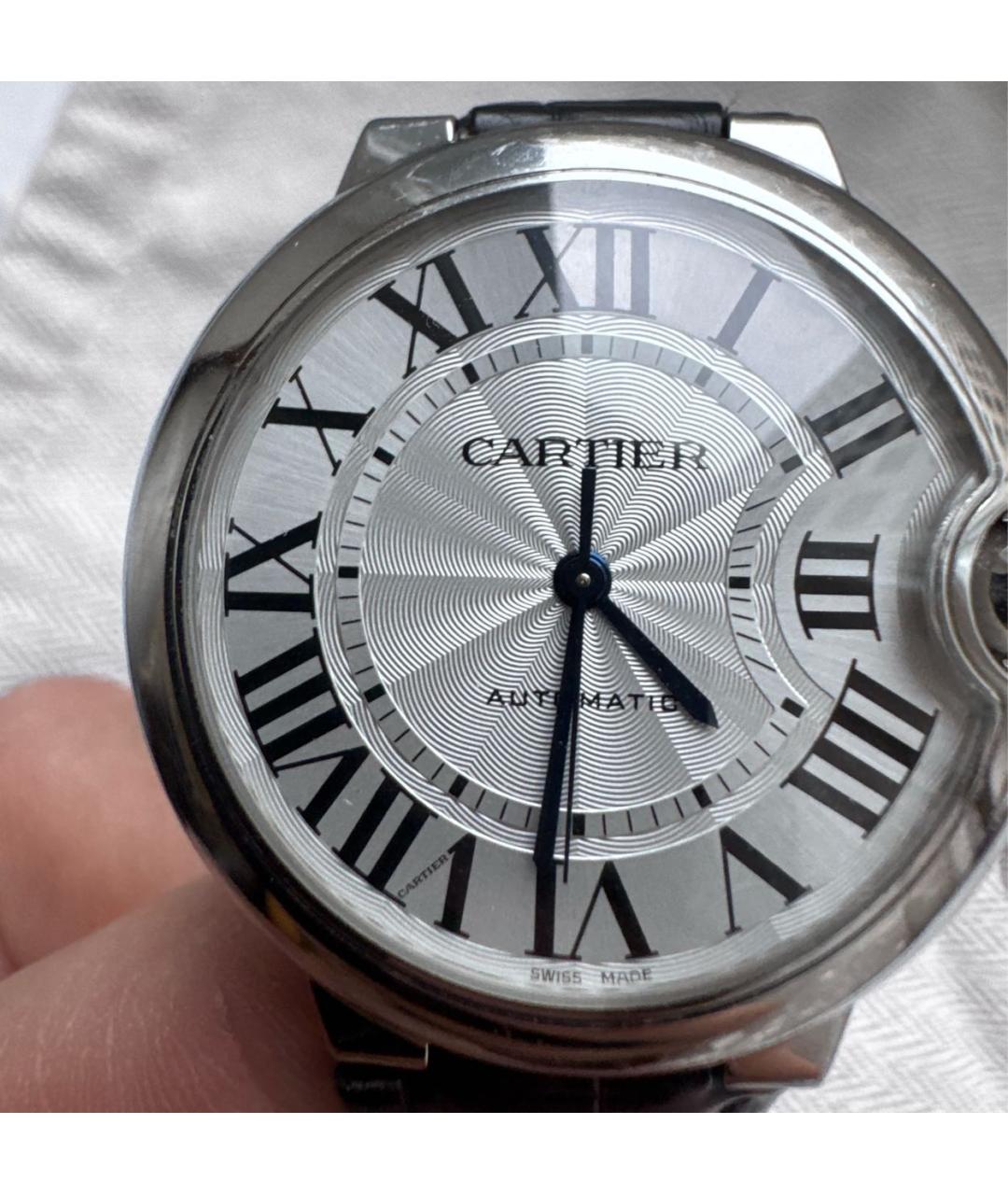 CARTIER Черные металлические часы, фото 4