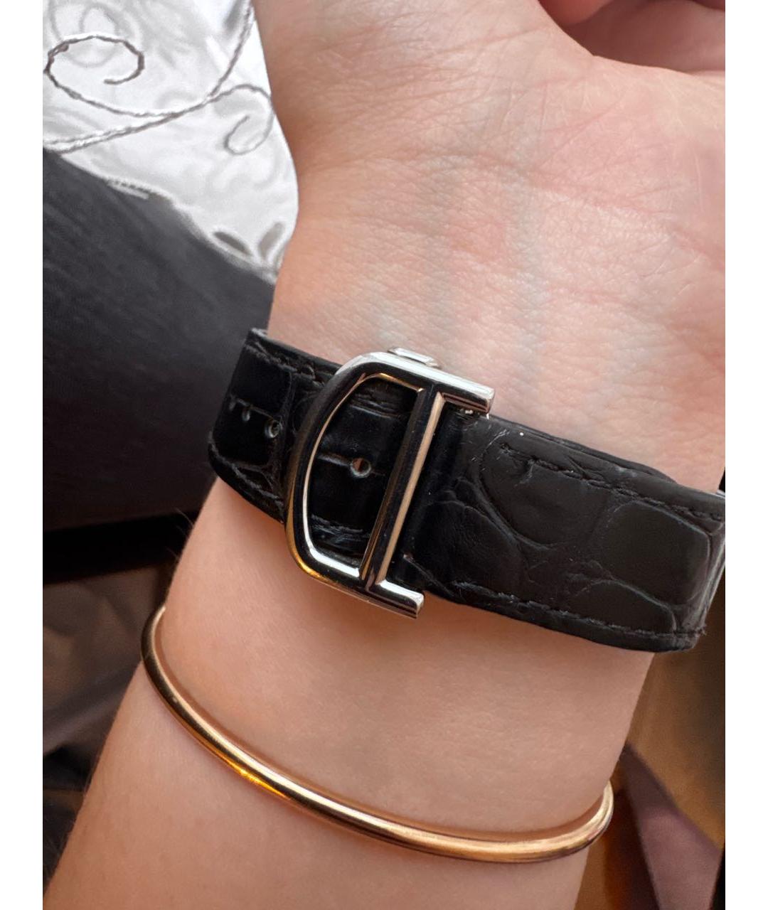 CARTIER Черные металлические часы, фото 5